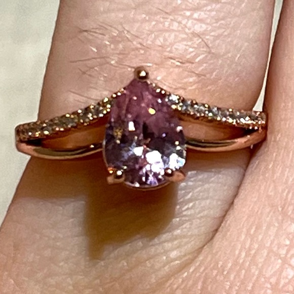 Pink Sapphire Rose Gold Ring - Picture 1 of 7
